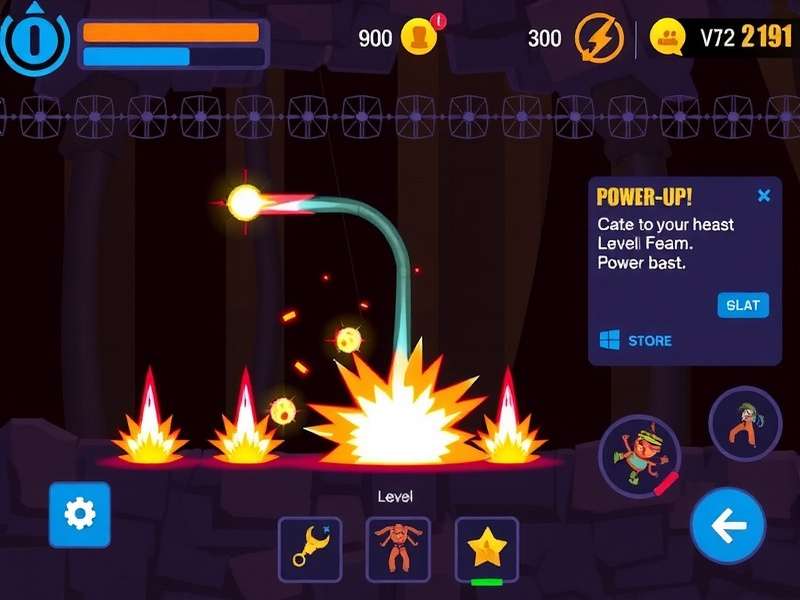 Spike Blast level progression and power-ups